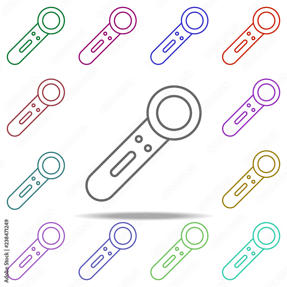 Poster playing stick icon. elements of virtual reality in multi color style icons. simple icon for websites