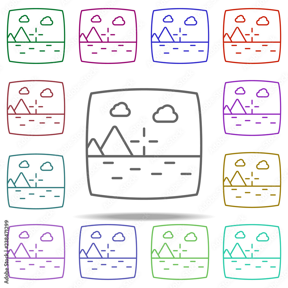 Poster 3d games icon. elements of virtual reality in multi color style icons. simple icon for websites, web