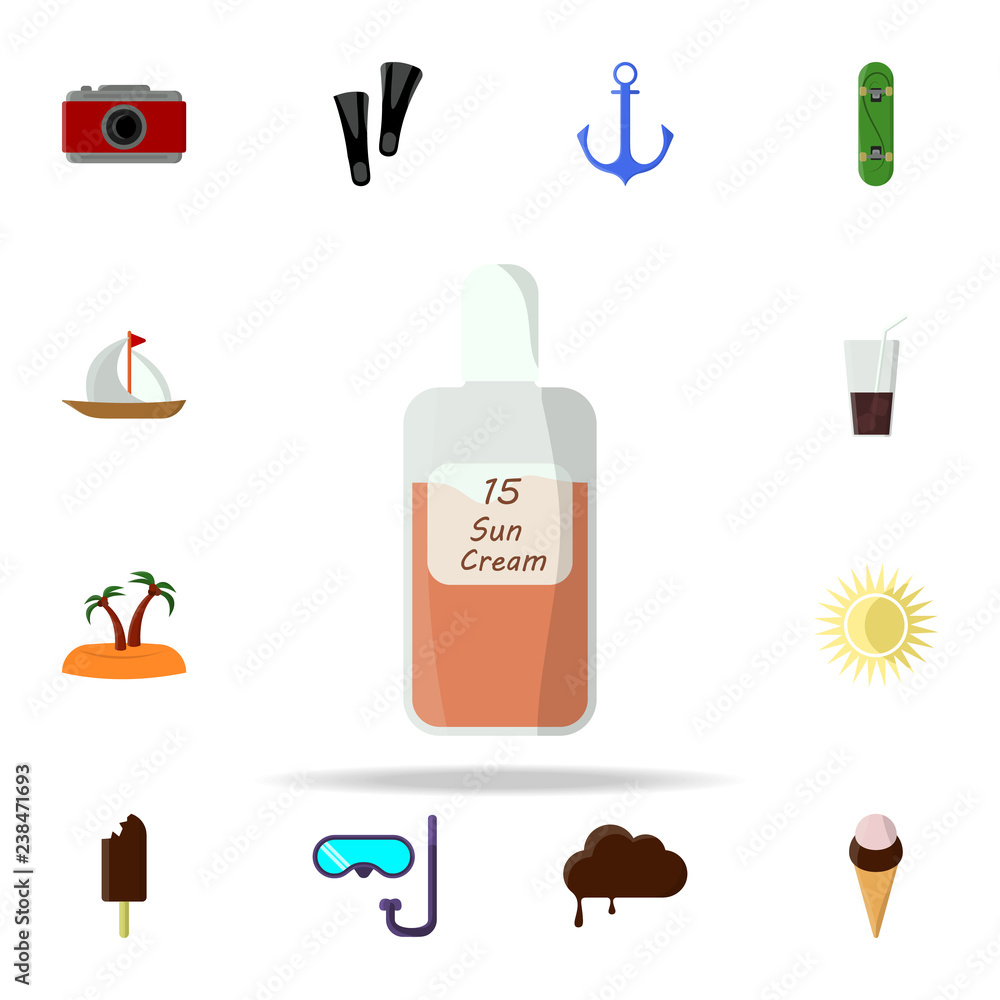 Poster sunblock colored icon. summer icons universal set for web and mobile