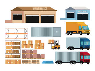 Set of delivery and cargo icons