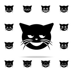smirk cat icon. cat smile icons universal set for web and mobile
