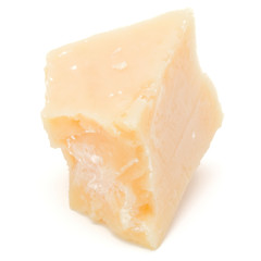 One parmesan cheese shred isolated on white background cutout