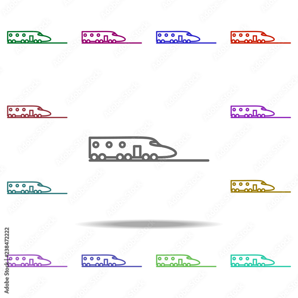 Poster high speed train icon. elements of intelligence in multi color style icons. simple icon for websites