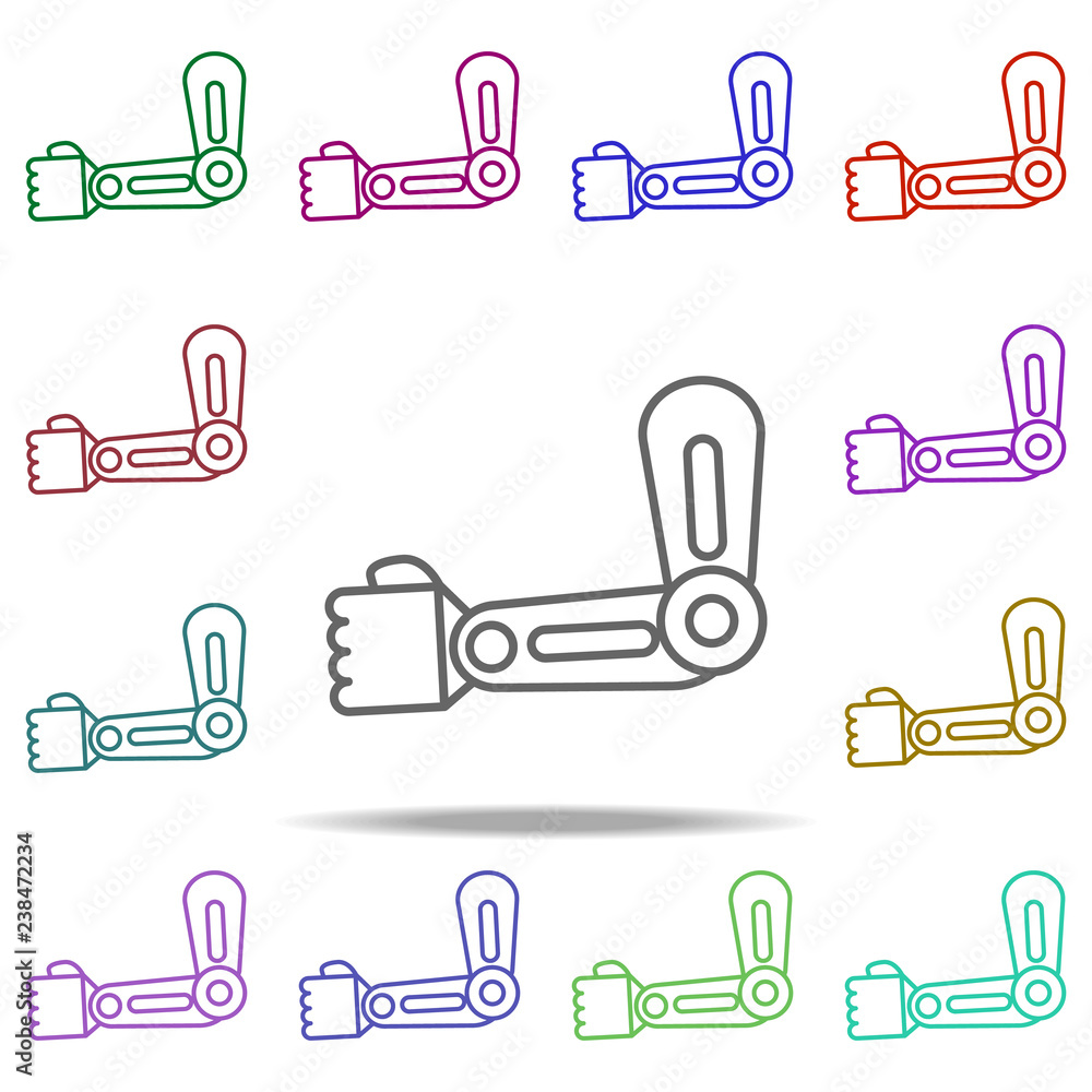 Poster arm prosthesis icon. elements of intelligence in multi color style icons. simple icon for websites, 