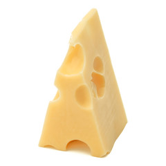 Cubes of cheese. Cheese block isolated on white background cutout