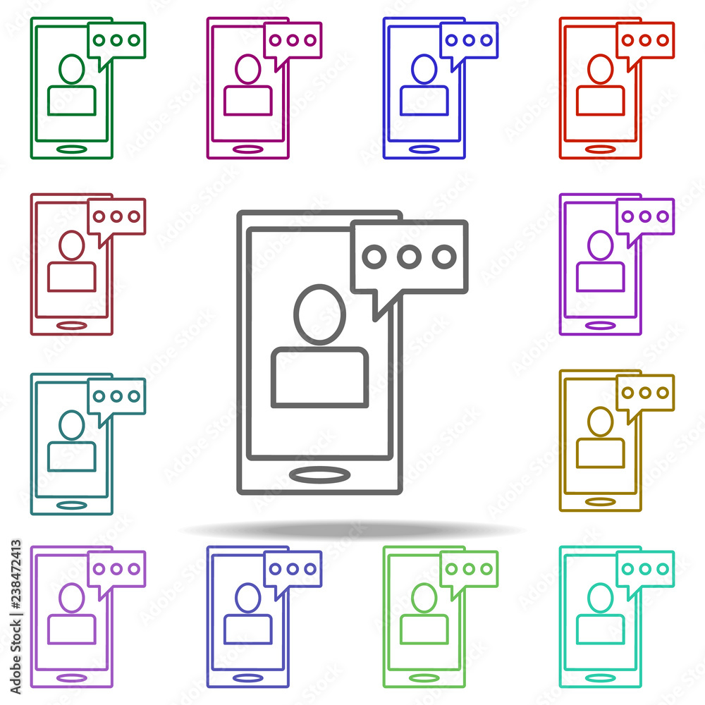 Poster message on your phone icon. elements of intelligence in multi color style icons. simple icon for web
