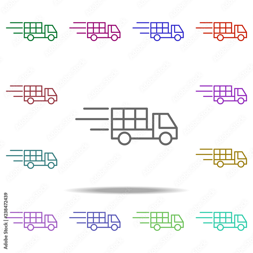 Poster express delivery icon. elements of intelligence in multi color style icons. simple icon for websites