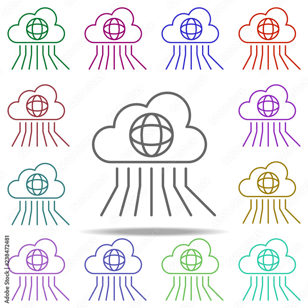 Poster internet cloud icon. elements of intelligence in multi color style icons. simple icon for websites, 