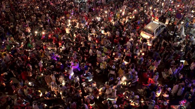 HO CHI MINH,  VIETNAM - CIRCA NOVEMBER 2018 : Scenery of BUI VIEN STREET in HALLOWEEN.