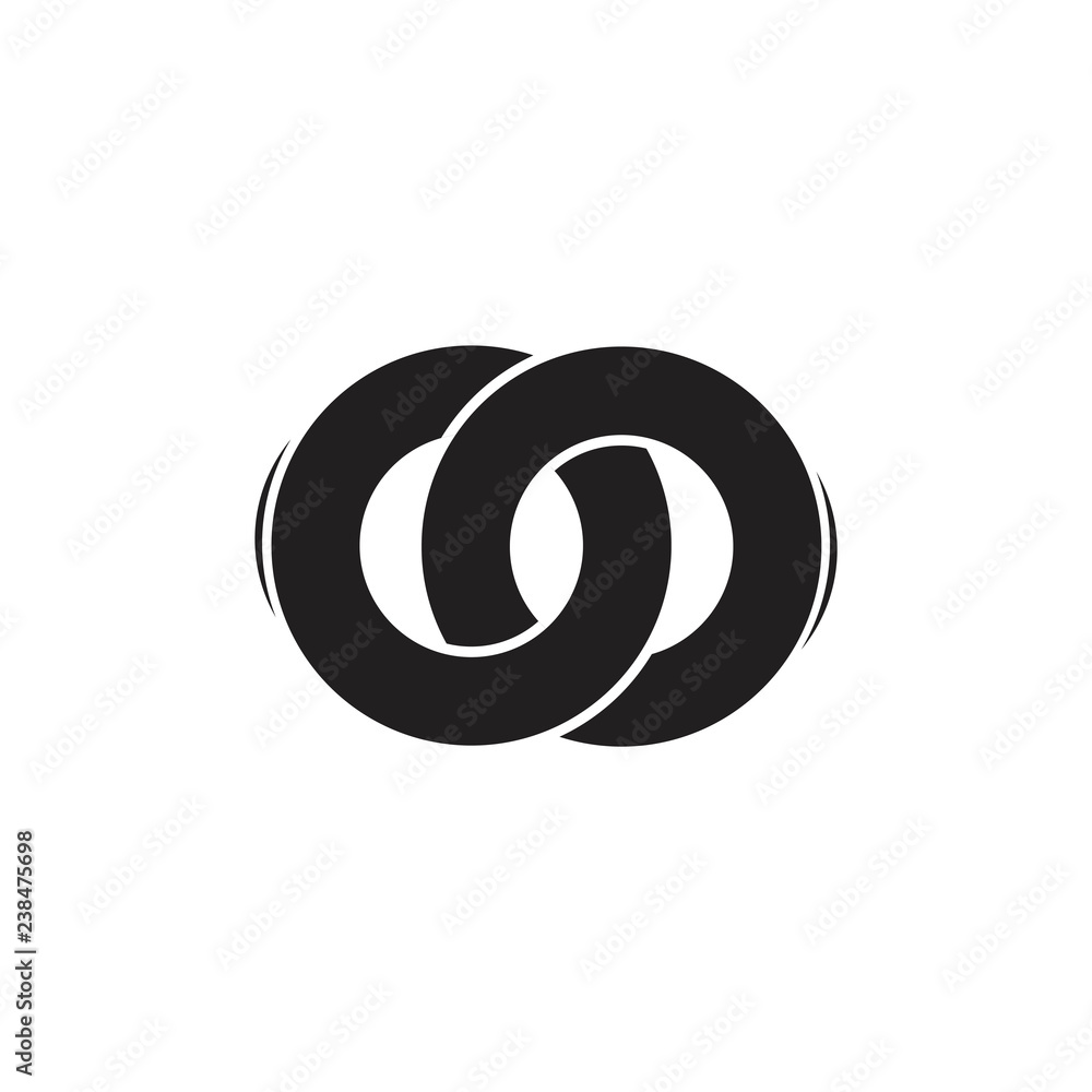 Poster linked circle object logo vector
