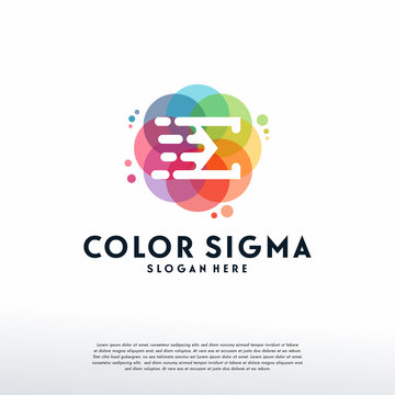 Colorful Fast Sigma logo vector, E letter logo designs template, design concept, logo, logotype element for template