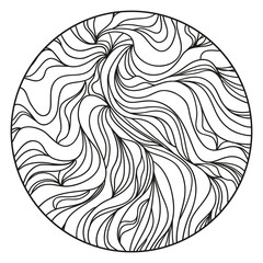 Wavy background. Hand drawn waves. Stripe abstract texture with many lines. Waved pattern. Black and white illustration for banners, flyers or posters