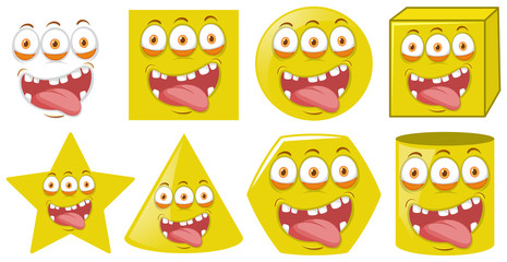 Set of monster face in different shape