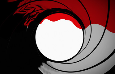  gun barrel target background with blood running down the screen - obrazy, fototapety, plakaty