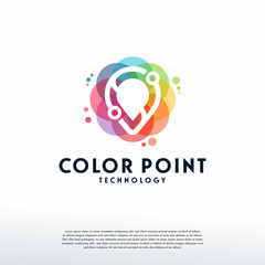 Colorful Tech Point logo vector, Digital POint logo designs template, design concept, logo, logotype element for template