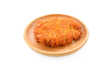 Fried pork isolated on white background
