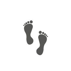 Human feet black silhouette. Footprint with toes symbol icon.