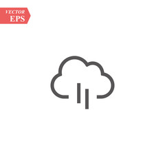 Rainy Cloud vector icon isolated on white background