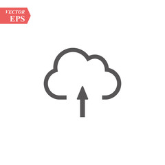 Upload vector icon, cloud storage symbol. Modern, simple flat vector illustration for web site or mobile app