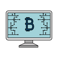 computer desktop with bitcoin