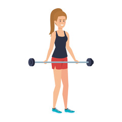 strong woman lifting weight