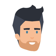 young man with beard head avatar character