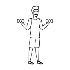 strong man lifting weight