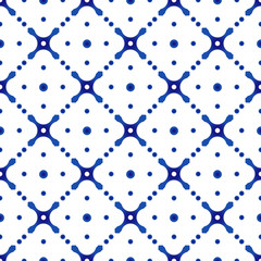 Naklejka premium porcelain indigo pattern