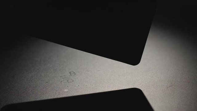 SLOW MOTION: Tablet PC falls on a floor