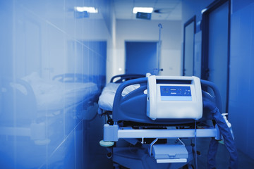 Hospital bed in a cold gloomy room