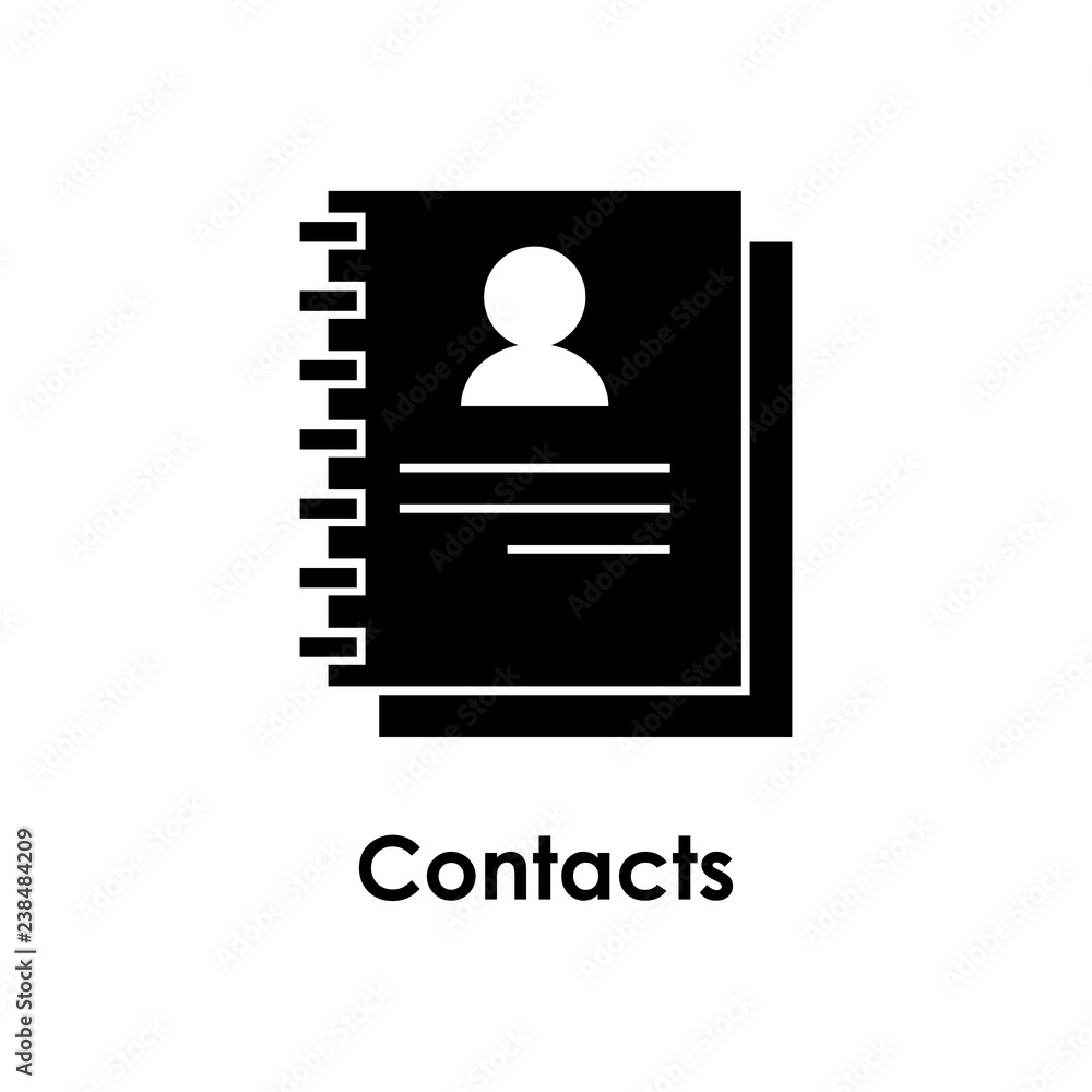 Poster notebook, contacts, user icon. one of business collection icons for websites, web design, mobile app