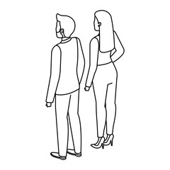 business couple back avatars characters