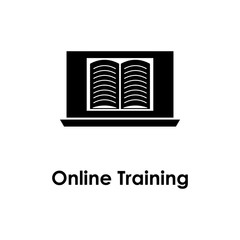 laptop, book, online training icon. One of business collection icons for websites, web design, mobile app