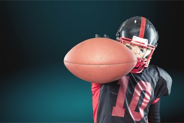 American football player isolated