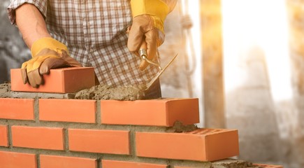 Bricklayer constructor architecture background block brick