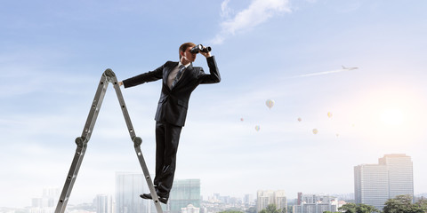 Looking out for business opportunities. Mixed media