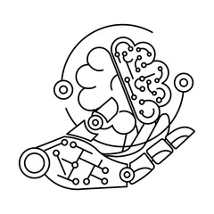 robotic hand with brain