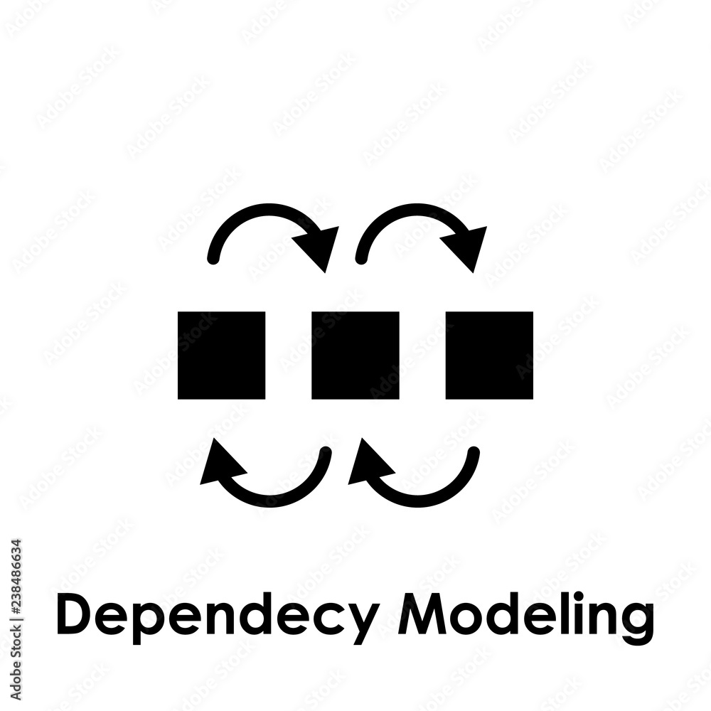 Aufkleber dependency modeling icon. one of business collection icons for websites, web design, mobile app