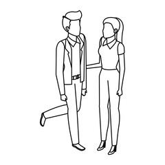 business couple avatars characters