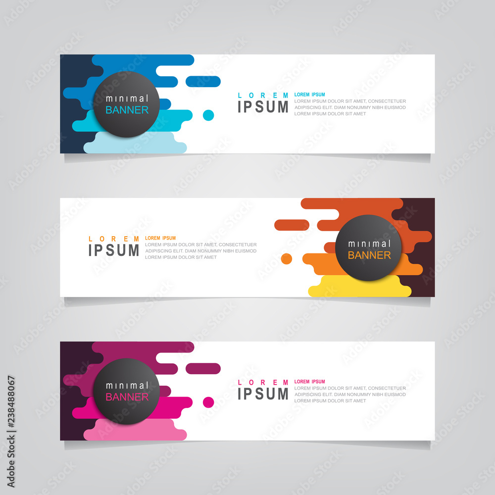 Poster vector abstract web banner design template. collection of web banner template. abstract geometric we