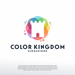 Colorful Castle logo vector, Kingdom logo designs template, design concept, logo, logotype element for template