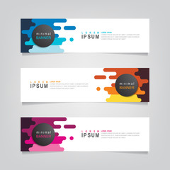 Vector abstract web banner design template. Collection of web banner template. Abstract geometric web design banner template isolated on grey background. Header - landing page Web Design Elements