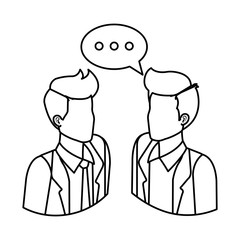 couple of men with speech bubble