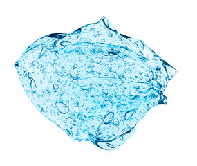 Blue gel cream cosmetic bubble isolated on white background on top view photo image object design