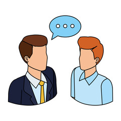 couple of men with speech bubble