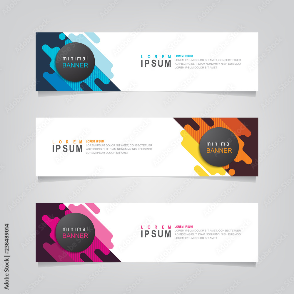 Poster vector abstract web banner design template. collection of web banner template. abstract geometric we