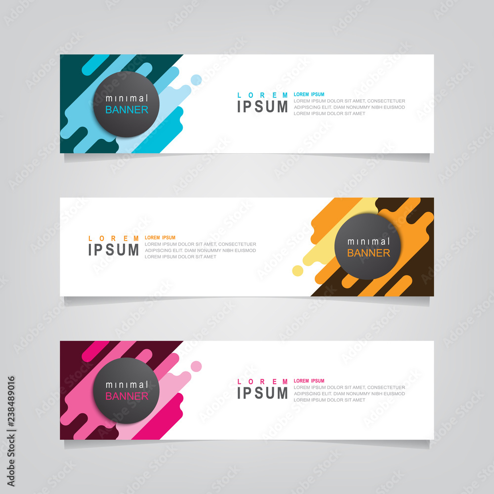 Poster vector abstract web banner design template. collection of web banner template. abstract geometric we