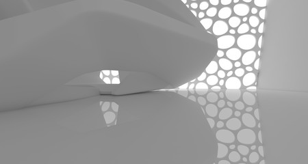 White smooth abstract architectural background. 3D illustration and rendering