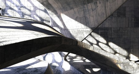 Empty dark abstract concrete smooth interior . Architectural background. 3D illustration and rendering