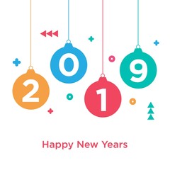 Creative colorful happy new year 2019 vector illustration